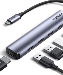 HUB UGREEN CM417 DE 4 PUERTOS USB 3.0 + HDMI