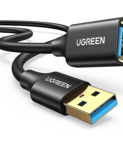CABLE UGREEN US129 EXTENSION USB 3.0 MACHO A HEMBRA 3M (BLACK)