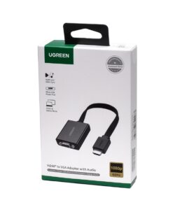 ADAPTADOR UGREEN MM103, HDMI MACHO A VGA HEMBRA, 1080P 60HZ, 25CM, BLACK