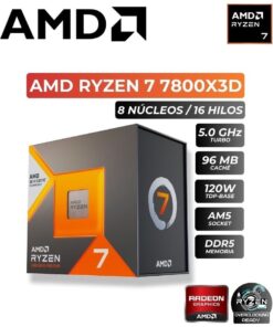 PROCESADOR AMD RYZEN 7 7800X3D 5.0/4.2GHZ, 104MB CACHE, AM5