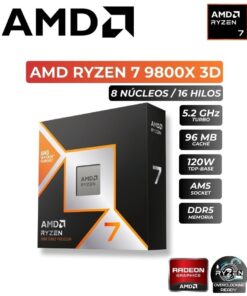 PROCESADOR AMD RYZEN 7 9800X3D 5.2/4.3GHZ, 104MB CACHE, AM5