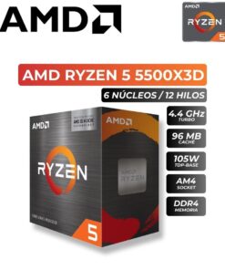 PROCESADOR AMD RYZEN 5 5500X3D 4.0/ 3.0GHZ, 6 NUCLEOS 96MB AM4