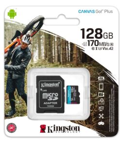 MEM. MICRO SD KINGSTON 128GB CANVAS GO PLUS 200MB/S C/ ADAPTADOR