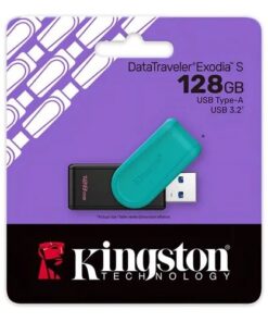 MEM. USB KINGSTON 128GB DATA TRAVELER EXODIA S 3.2 TURQUESA/NEGRO