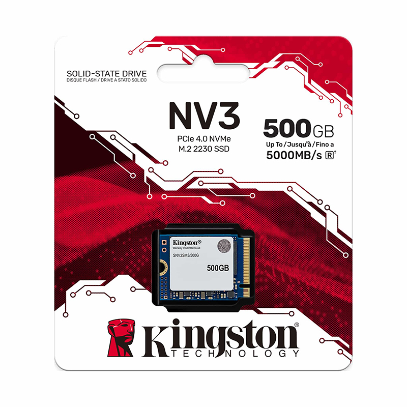 UNID. ESTADO SOLIDO SSD KINGSTON 500GB NV3 M.2 2230 NVME PCIE 4.0 5000MB/S ( MINI )