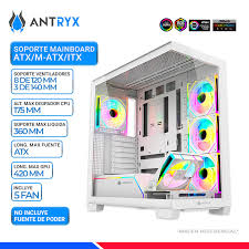 CASE ANTRYX FX 850 PRO WHITE INFINITY ARGB FAN X5 V/TEMPLADO USB TIPO-C (AC-FX850WP) S/FUENTE