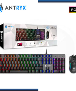 KIT 2 EN 1 ANTRYX GC-3500 (TECLADO MECANICO 100% Y MOUSE), RED SWITCH, RAINBOW, BLACK
