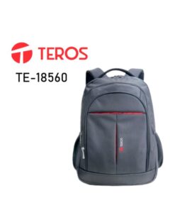 MOCHILA P/LAPTOP TEROS TE-IDS18560, 15.6IN, POLIESTER, NEGRO CON BORDE ROJO.