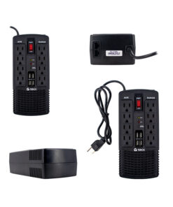 ESTABILIZADOR TEROS TE-7180 AVR 1200VA/ 600W 184-276 VAC 8 TOMAS 4 PUERTOS USB-A