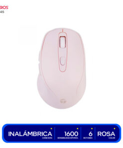 MOUSE TEROS TE-1234S INALAMBRICO  ROSA PASTEL