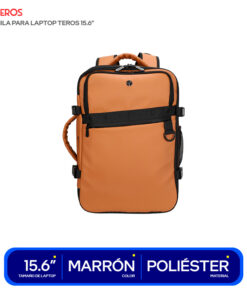 MOCHILA P/LAPTOP TEROS TE-9038  BROWN 15.6IN PUERTO USB