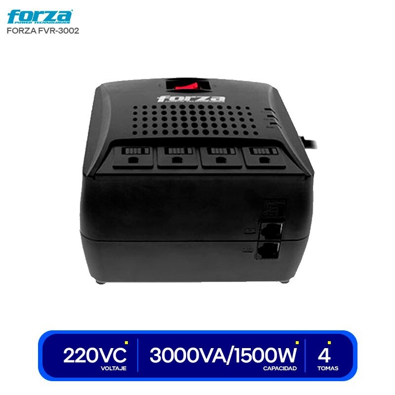 ESTABILIZADOR FORZA FVR-3002 3000VA/1500W 4 TOMAS