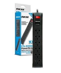 SUPRESOR FORZA  POWER STRIP PS-1006B,  6 TOMAS, 110/220V, 3M, 1680W,  BLACK