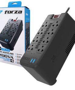ESTABILIZADOR FORZA FVR-1222 USB 1200VA/ 600W 8 TOMAS 2 PUERTOS USB 3.0