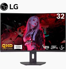 MONITOR LG ULTRAGEAR G6 32G600A-B 32IN CURVO VA QHD 2560X1440 180HZ, 1MS, HDMI-DP  BK