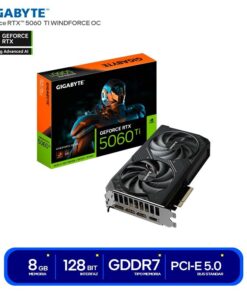 TARJETA DE VIDEO GIGABYTE GEFORCE NVIDIA RTX 5060 TI WINDFORCE OC 8GB 2 FAN - 1 HDMI