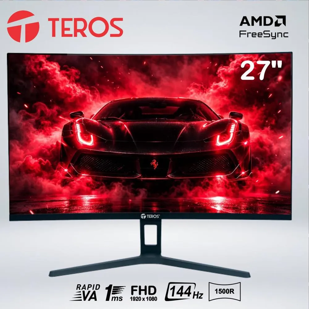 MONITOR TEROS TE-2734S 27IN CURVO VA FHD (1920 X 1080)144HZ, 1MS, HDMI, DP, AUDIO OU